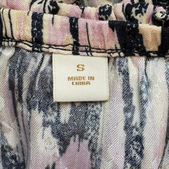 Scotch & Soda Amsterdam Cream Print Ruffle Midi Dress Small - Picture 4 of 5